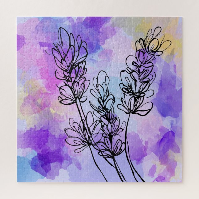 Quebra-cabeça Floral de Lavanda abstrato (Vertical)