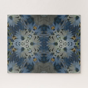 Quebra-cabeça Floral de Margarida Azul Antiquado