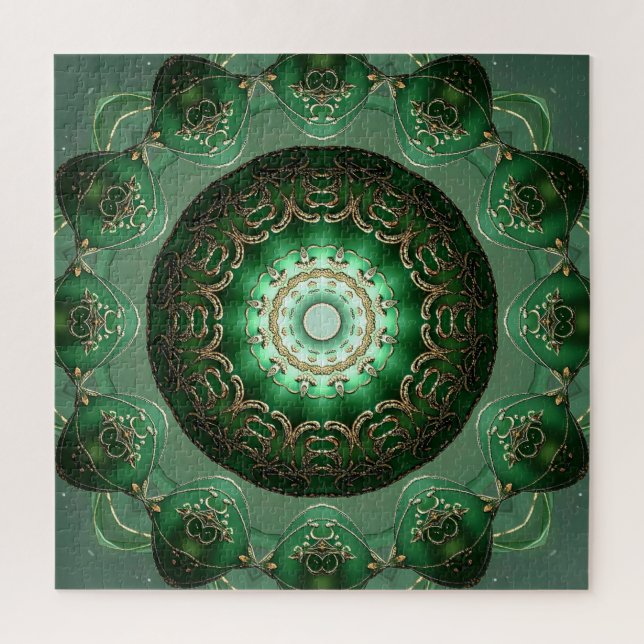 Quebra-cabeça Floral Decorativo Verde (Vertical)