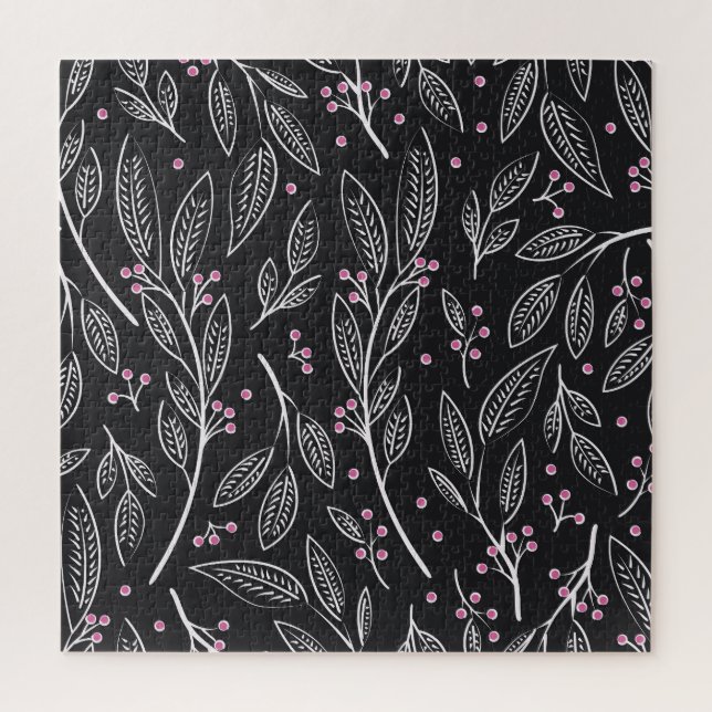 Quebra-cabeça Floral Desenho Da Mão: Design sem costura (Vertical)