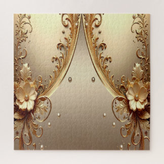 Quebra-cabeça Floral Dourado Ornamentado