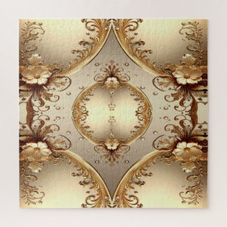 Quebra-cabeça Floral Dourado Ornamentado