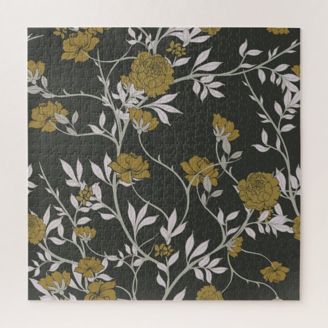 Quebra-cabeça Floral elegante: design de padrão de colheita. (Vertical)
