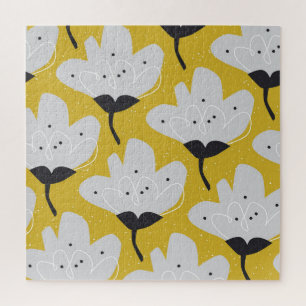 Quebra-cabeça Floral escandinavo: Design de Vintage Desenhado à