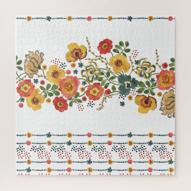 Quebra-cabeça Floral Estilizado: Design sem água. (Vertical)