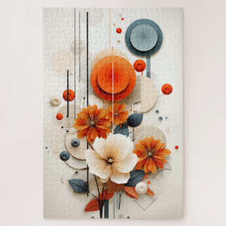 Quebra-cabeça Floral Geométrico Abstrato