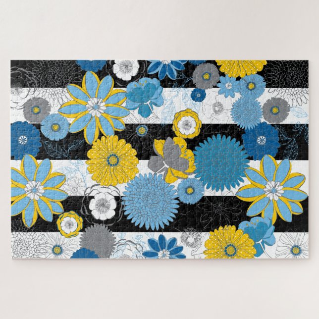 Quebra-cabeça Floral grande 20x30 para Pessoas ceg (Horizontal)