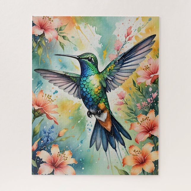 Quebra-cabeça floral hummingbird puzzle (Vertical)