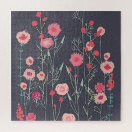 Quebra-cabeça Floral Moderno Escuro