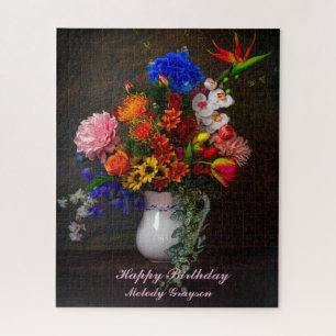Quebra-cabeça Floral Pitcher Ainda Vida Personalizada Aniversári