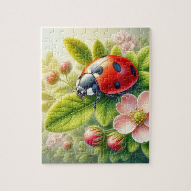 Quebra-cabeça Floral/primavera ladybug trabalho de arte (Vertical)