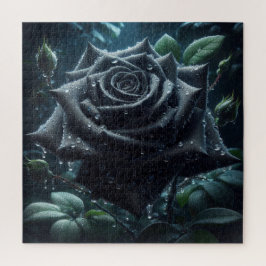 Quebra-cabeça Floral Rosa preto