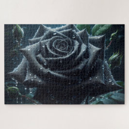 Quebra-cabeça Floral Rosa preto