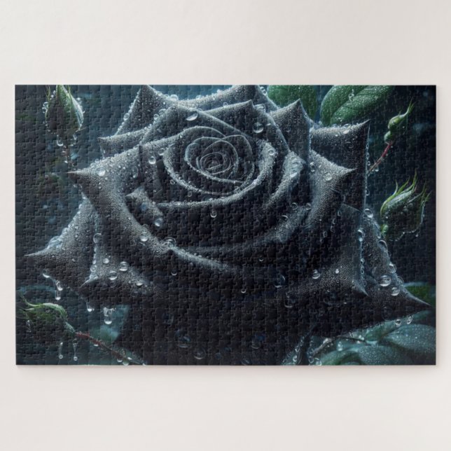 Quebra-cabeça Floral Rosa preto (Horizontal)