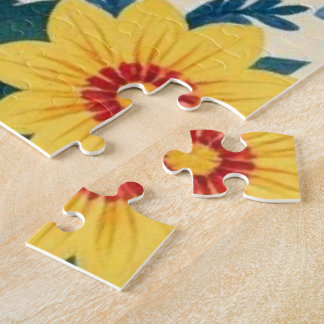 Quebra-cabeça Floral Sunflower Folk Art Puzzle