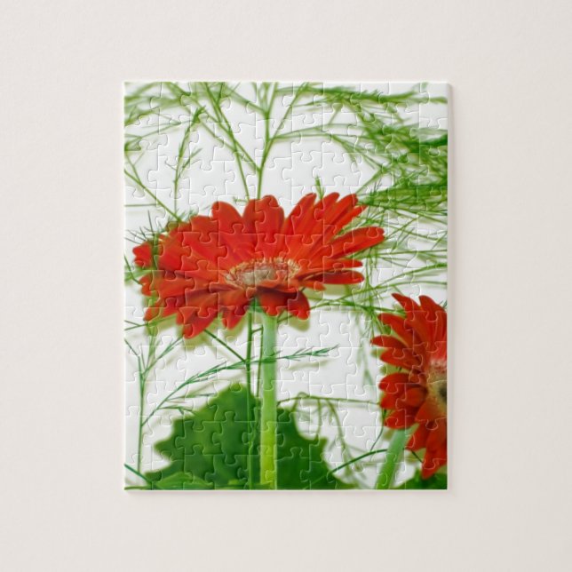Quebra-cabeça Floral vermelho (Vertical)