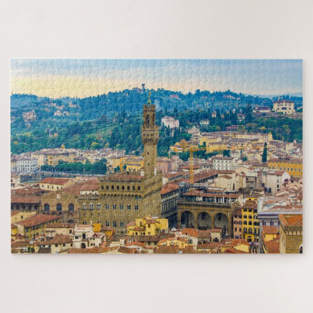 Quebra-cabeça Florence cityscape com "Palazzo Vecchio", Itália (Horizontal)