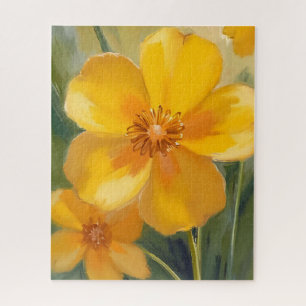 Quebra-cabeça Flores Amarelas Aquarela Flores de Primavera Pinta