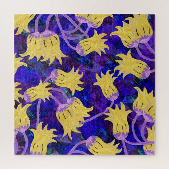 Quebra-cabeça Flores amarelas: trabalho de arte de aquarela de f (Vertical)