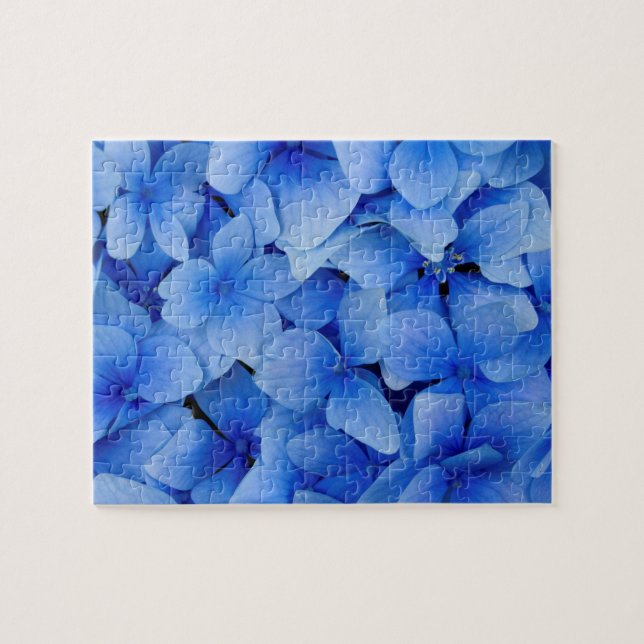 Quebra-cabeça Flores azuis do Hydrangea (Horizontal)