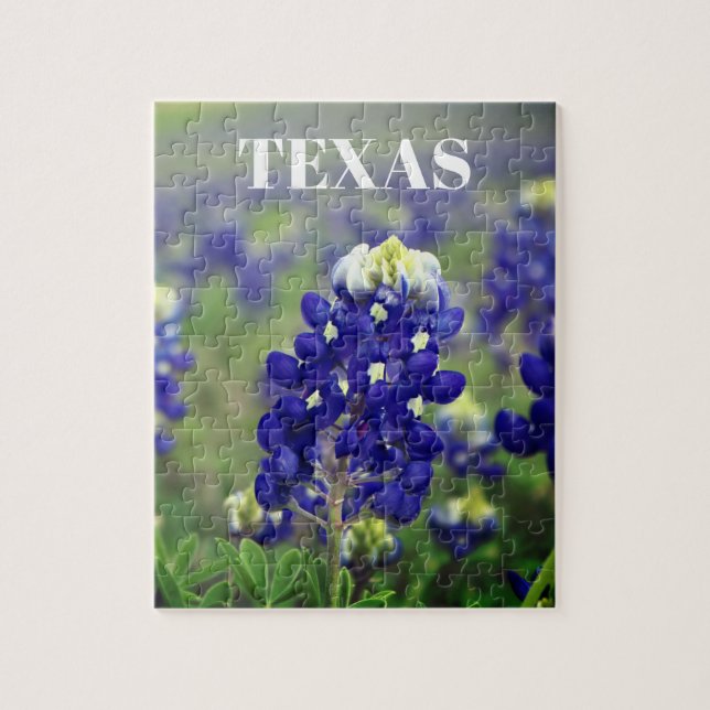 Quebra-cabeça Flores Azuis do Texas Texan Floral (Vertical)