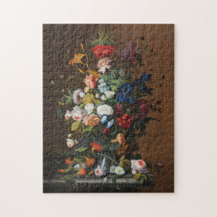 Quebra-cabeça Flores Barrocas Chic - Arte Viva - Pintura Petrol