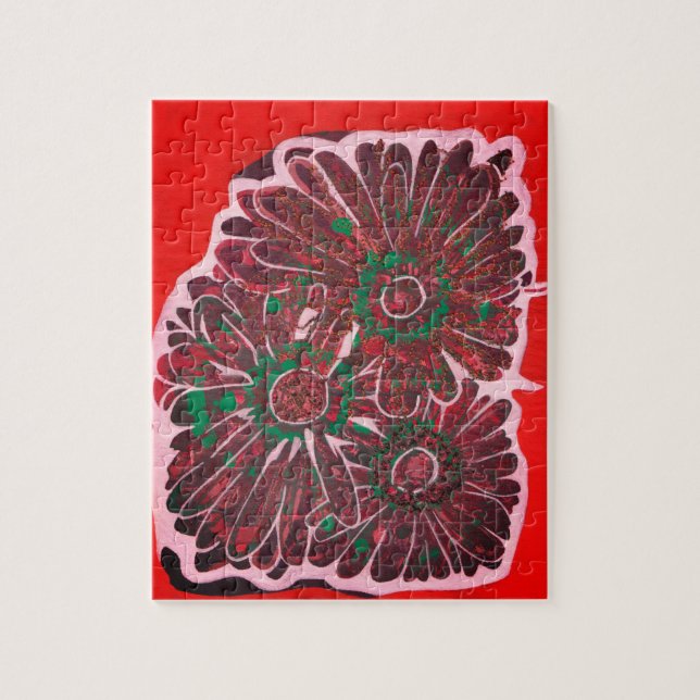 Quebra-cabeça Flores batidas laranja e castanhas (Vertical)