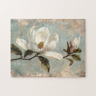 Quebra-cabeça Flores Brancas da Magnolia Vintage