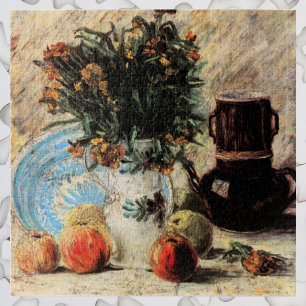 Quebra-cabeça Flores, Cafeteira e Frutas de Vincent van Gogh