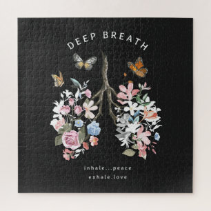 Quebra-cabeça Flores coloridas, borboletas, ilustração pulmonar.