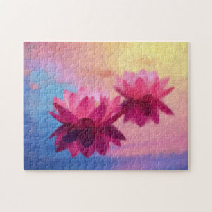 Quebra-cabeça Flores Coloridas de Abstrato Lotus