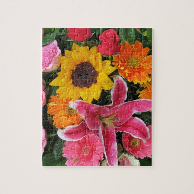 Quebra-cabeça flores+ coloridas,     gnomo+ de+ jardim,     líri (Vertical)