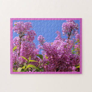 Quebra-cabeça [Flores Coloridas] Sílaba Lilac Rosa
