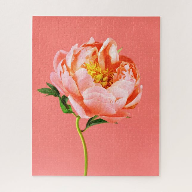 Quebra-cabeça Flores | Coral Peony Blossom (Vertical)