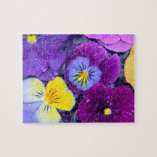 Quebra-cabeça Flores de amor-perfeito flutuando em banho de páss