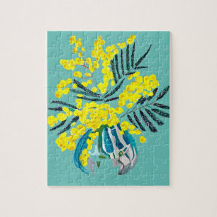 Quebra-cabeça Flores de arte em praias, cor-de-neon Frangipani P
