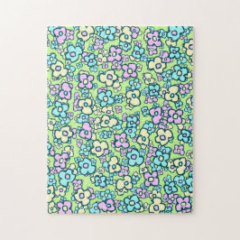 Quebra-cabeça Flores de Arte Folclórica Primavera Cores de Paste