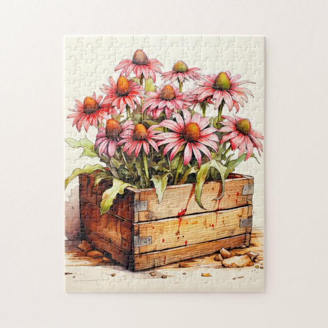 Quebra-cabeça Flores de Áster Bem Plantadas (Vertical)