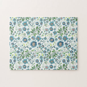 Quebra-cabeça Flores de Belo Azul Elegante