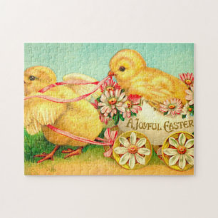 Quebra-cabeça Flores De Carruagem De Ovos De Páscoa Vintage