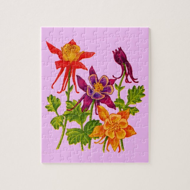 Quebra-cabeça flores de columbina (Vertical)