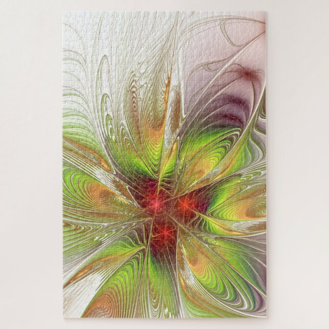 Quebra-cabeça Flores de fantasia fractal suaves e tenra (Vertical)