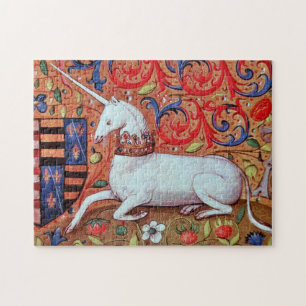 QUEBRA-CABEÇA FLORES DE FANTASIA UNICORN E MEDIEVAL, MOTIFOS FLO