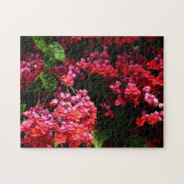 Quebra-cabeça Flores de Pagode Coloridas de Vermelho e Rosa