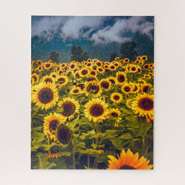 Quebra-cabeça Flores de Paisagem de Girassol Amarelo (Vertical)