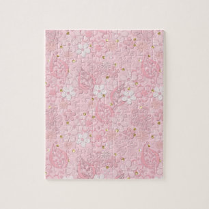 Quebra-cabeça Flores de papel cor-de-rosa
