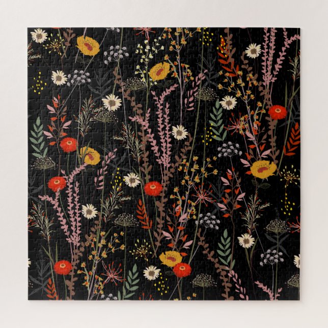 Quebra-cabeça Flores de Prados Bloqueantes Desenhadas (Vertical)