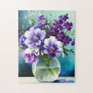 Quebra-cabeça Flores De Roxo Quimérico Num Vaso