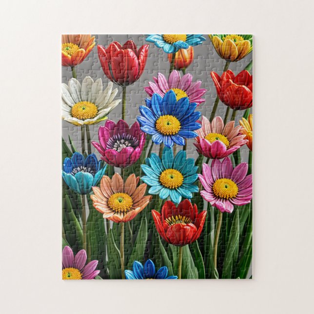 Quebra-cabeça Flores de Vidro Coloridas #5 - (Vertical)