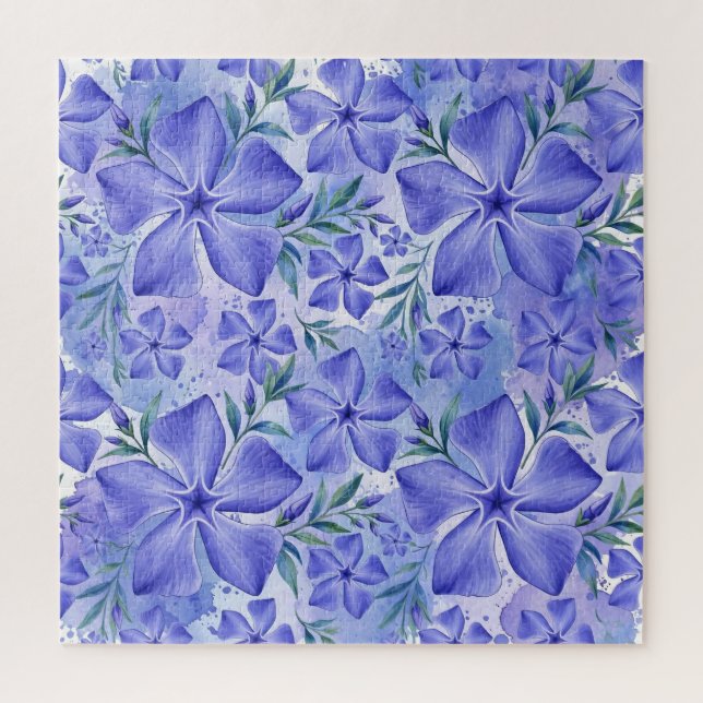 Quebra-cabeça Flores de Vinca Azul Violeta Vinca Blossoms (Vertical)